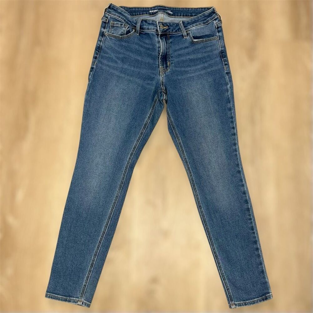 Old Navy, Kamila Mid-Rise Rockstar Super Skinny Blue Denim Jeans, Women’s 10